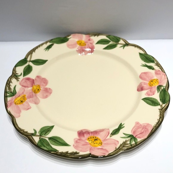 Vintage Franciscan Desert Rose Fine China Dinner Plates Pink Green Floral - Picture 1 of 7